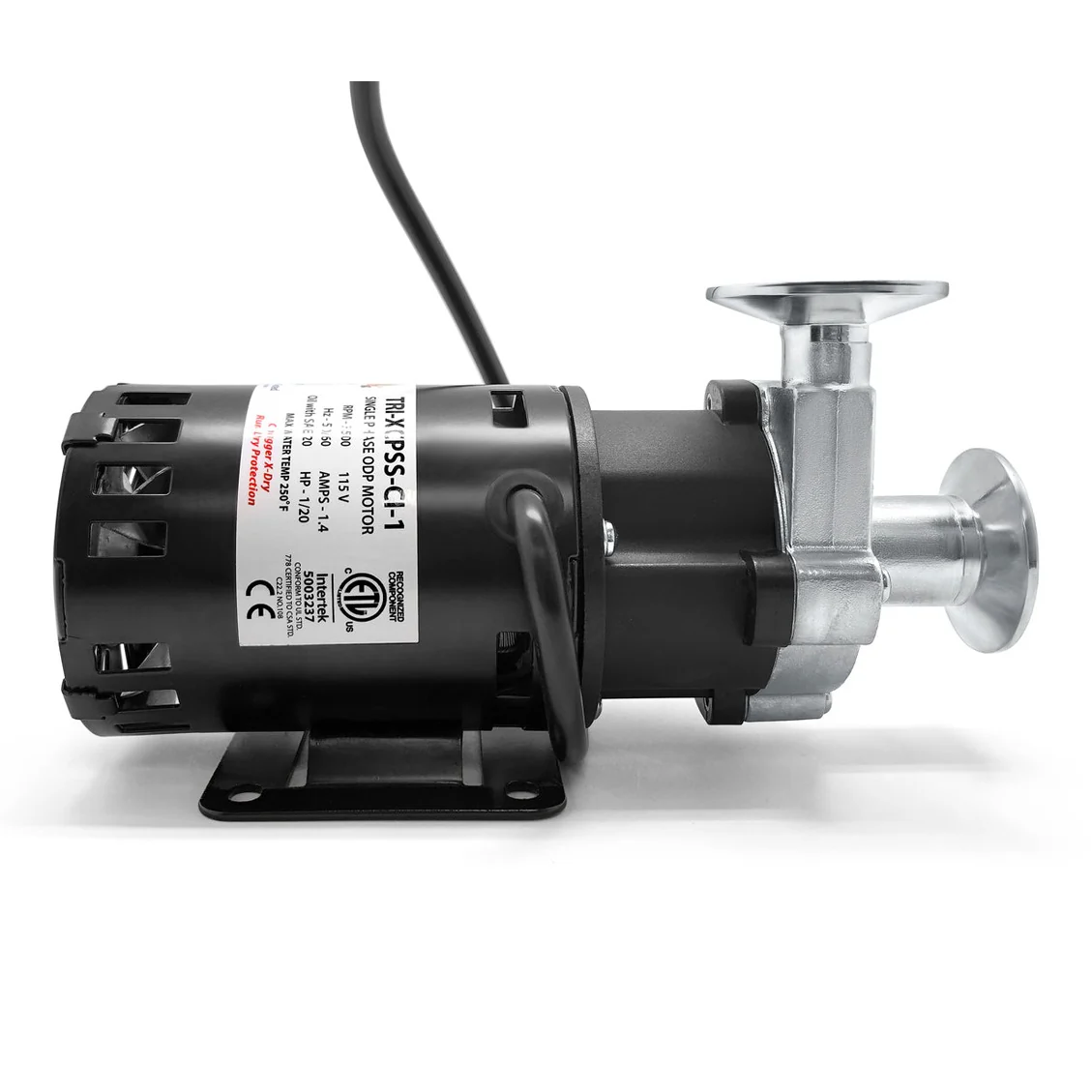 X-Dry Series Tri-Clamp Chugger Pump (Center Inlet) - Stainless Steel - Image 2